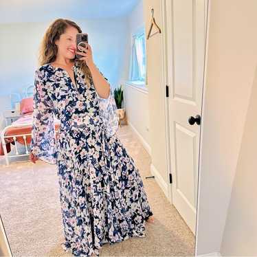 Tuckernuck Eywasouls Malibu Blue Floral Maxi Dres… - image 1