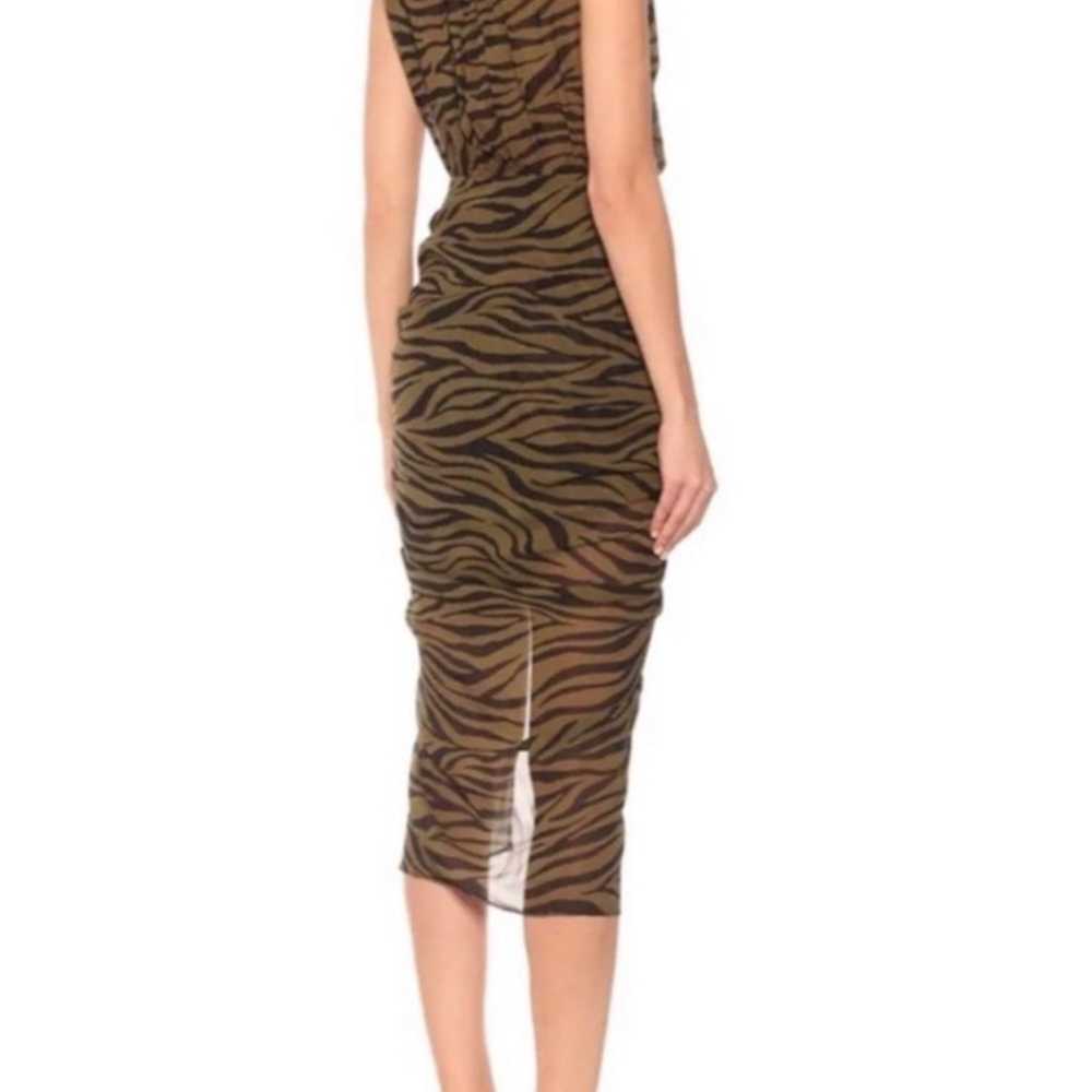 VERONICA BEARD Teagan Zebra Silk Midi Dress Sz 10 - image 3