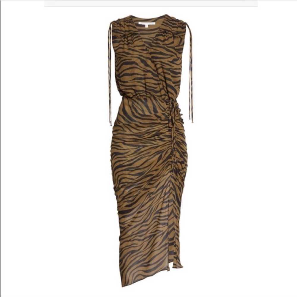 VERONICA BEARD Teagan Zebra Silk Midi Dress Sz 10 - image 5