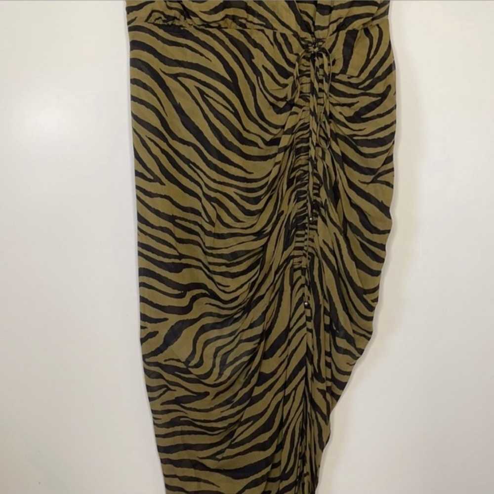 VERONICA BEARD Teagan Zebra Silk Midi Dress Sz 10 - image 6