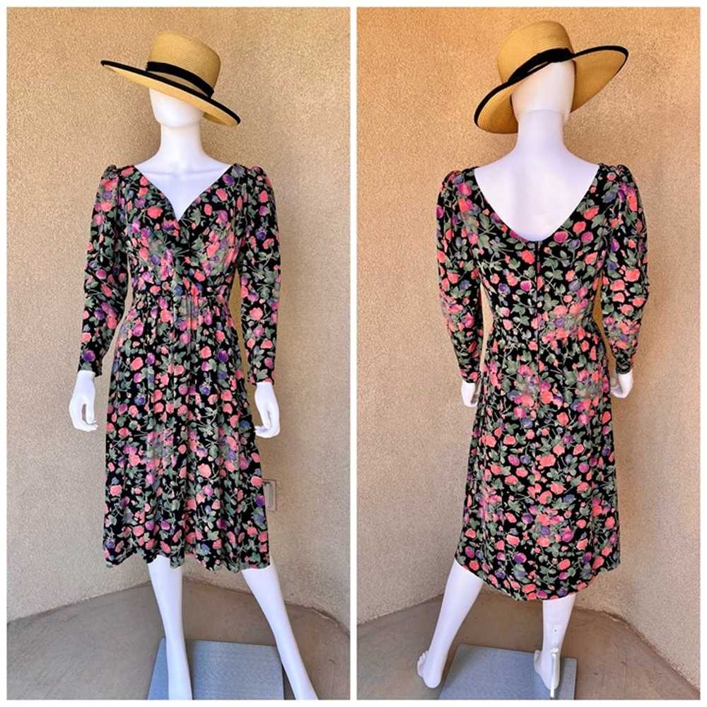 1990s Balenciaga Paris 100% Silk Floral Dress - image 7