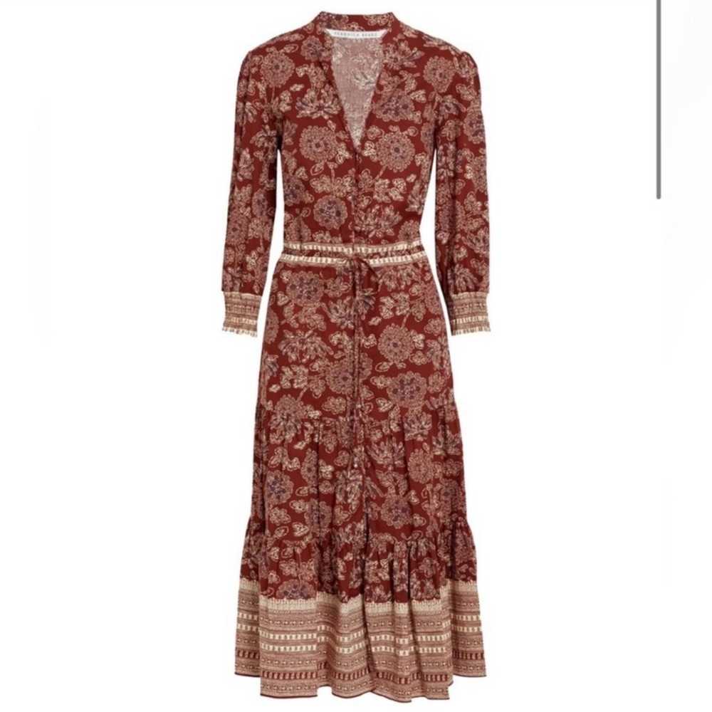 Veronica Beard Swedie Dress Rust Floral Sz M/8 - image 4