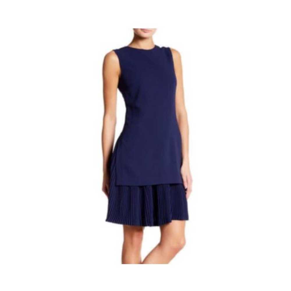 Theory Blue Pleated Split Bib Dress - image 1