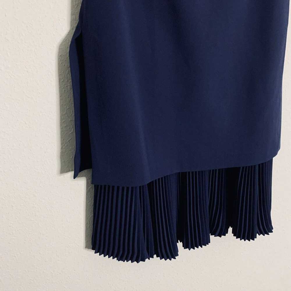 Theory Blue Pleated Split Bib Dress - image 4