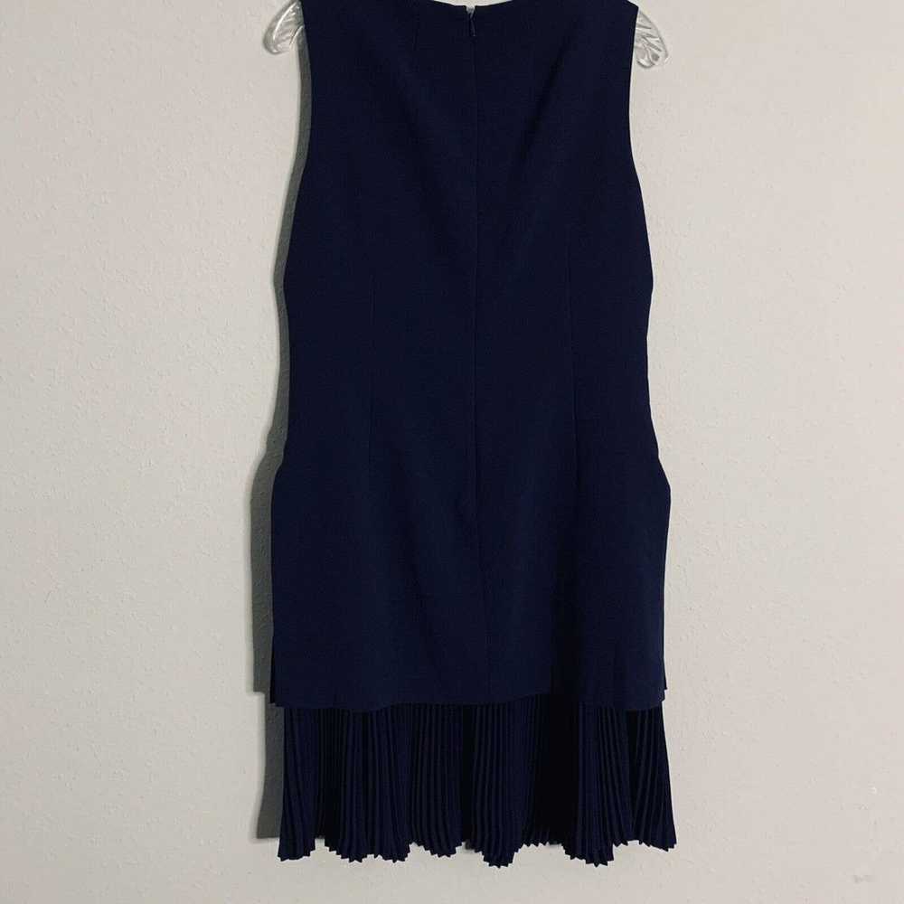 Theory Blue Pleated Split Bib Dress - image 5