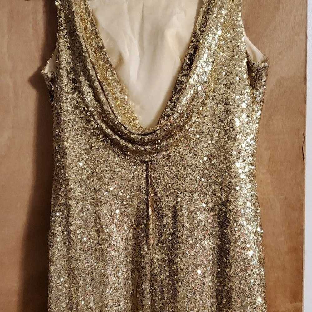 Gold sequin gown VINTAGE CHRISTINA WU 1995 DRESS … - image 6