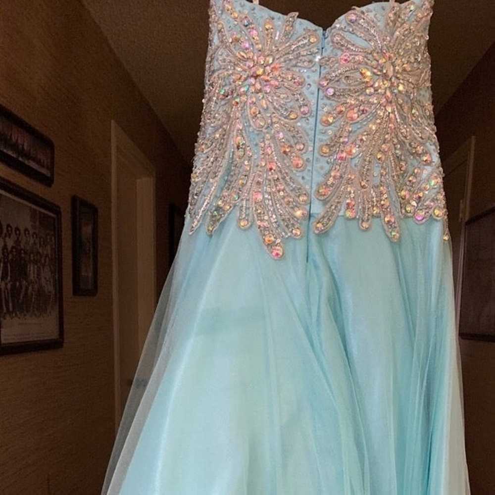 Tony Bowls Aqua Blue Ballgown Prom Dress - image 2