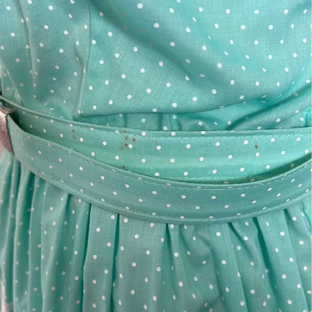 1970s Vintage Polka Dot Prairie Swing Dress - image 4