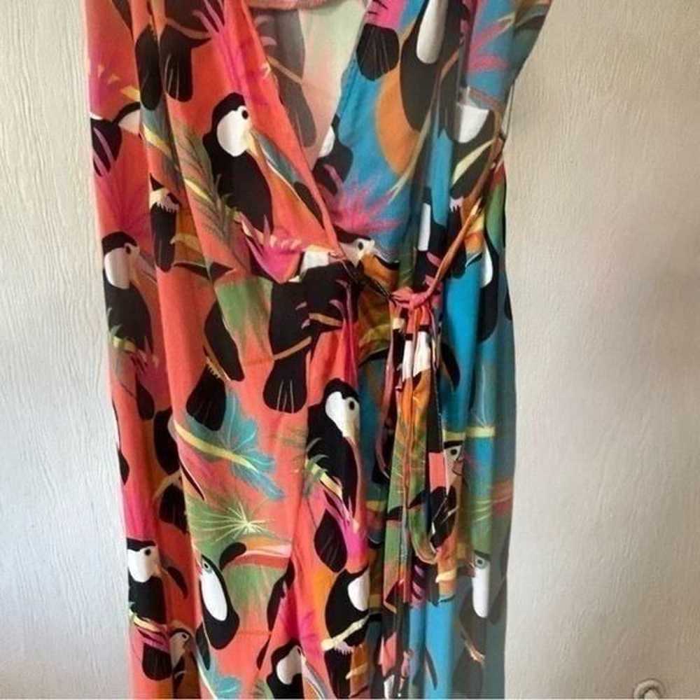 Farm Rio Anthropologie Toucan Wrap Multi Color Ma… - image 12