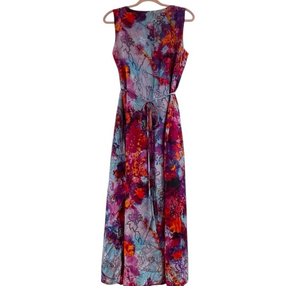 Vivienne Tam Silk Blend Watercolor Floral Pleated… - image 3