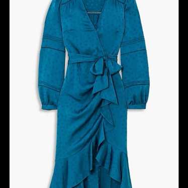 Veronica Beard Teal Miriam Ruffle Wrap dress size… - image 1