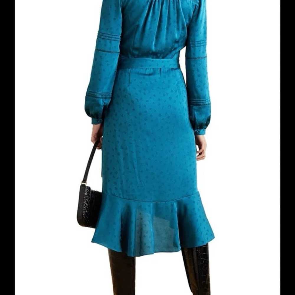 Veronica Beard Teal Miriam Ruffle Wrap dress size… - image 2