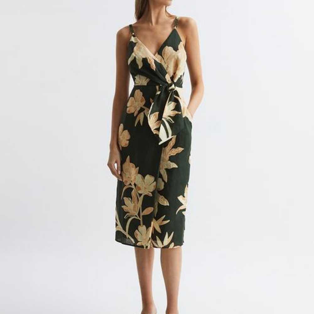 REISS ALICE FITTED FLORAL PRINT MIDI DRESS, SIZE … - image 3