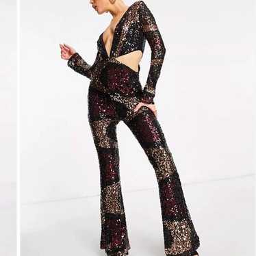 Amylynn Vegas swirl sequin jumpsuit