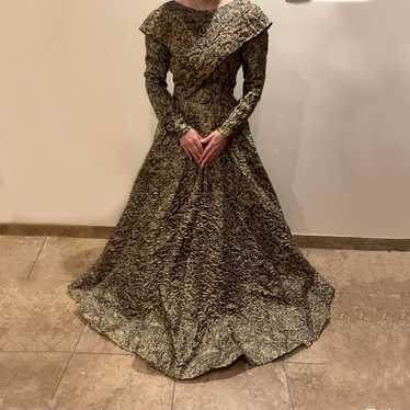 Brocade Ballgown Black & Gold