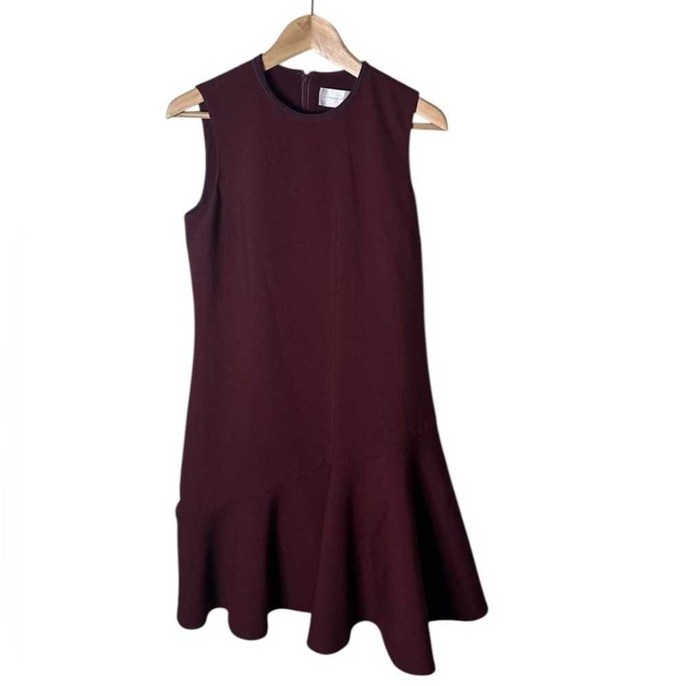 Victoria Beckham Burgundy Peplum Sleeveless Asymm… - image 3