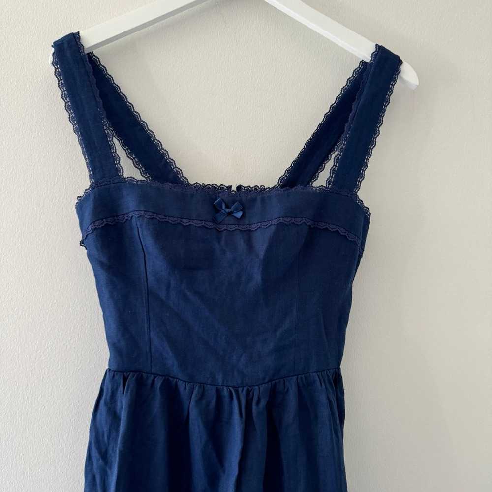 Reformation Rowen Navy Linen Dress 4 - image 3