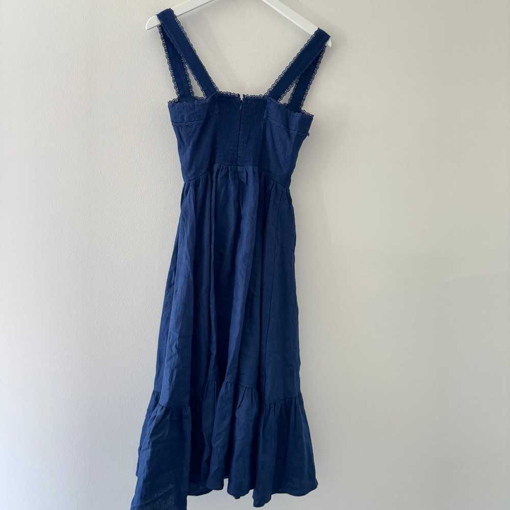 Reformation Rowen Navy Linen Dress 4 - image 5