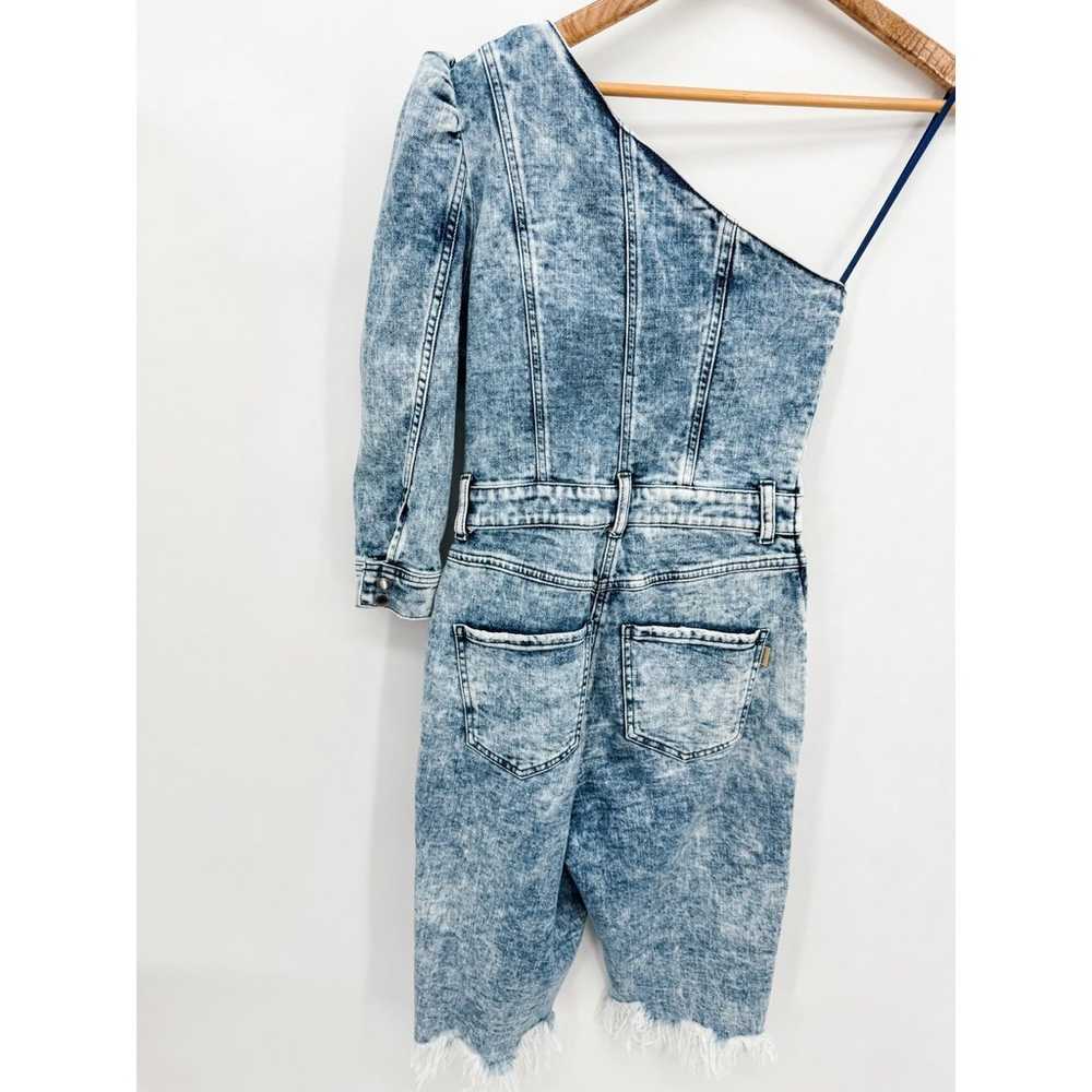 Retrofete Reyna Romper Denim Light Blue Shorts Ti… - image 5