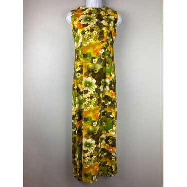 Hilo Hattie Vintage Hawaiian Floral Train Maxi Dr… - image 1