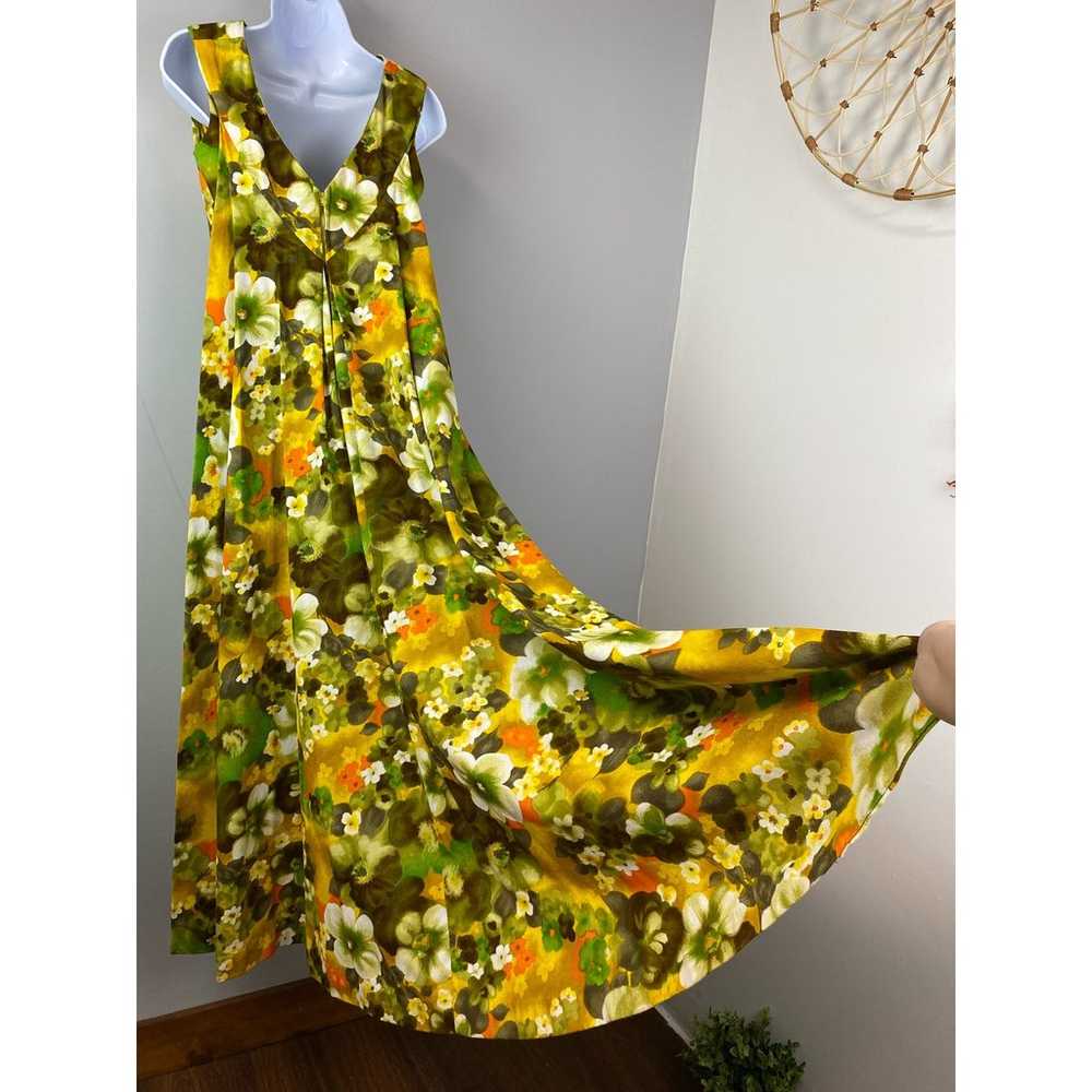 Hilo Hattie Vintage Hawaiian Floral Train Maxi Dr… - image 6