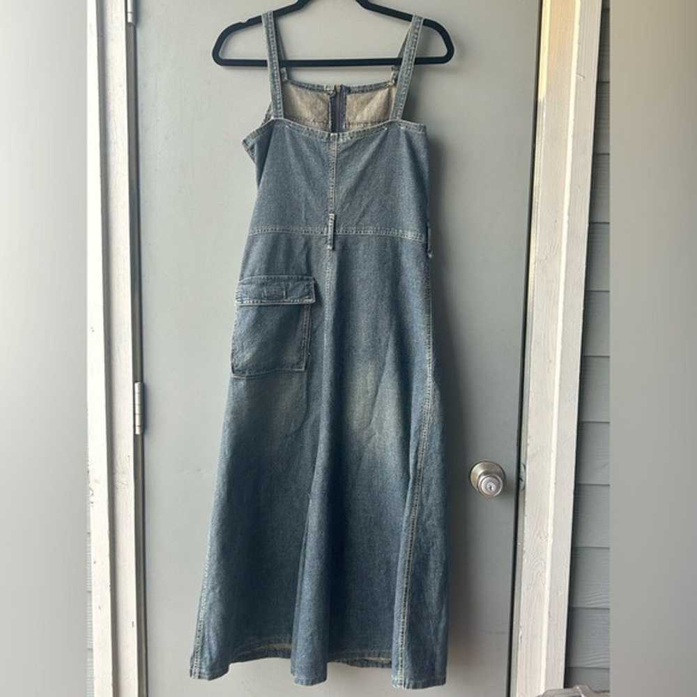 INSANE French Vintage Denim Cargo Maxi Dress - image 5