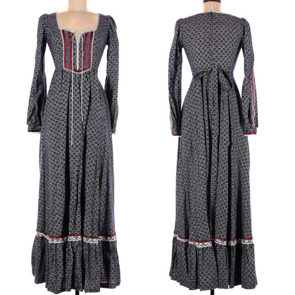 Vintage 1970s Gunne Sax Prairie Dress Floral Milk… - image 3