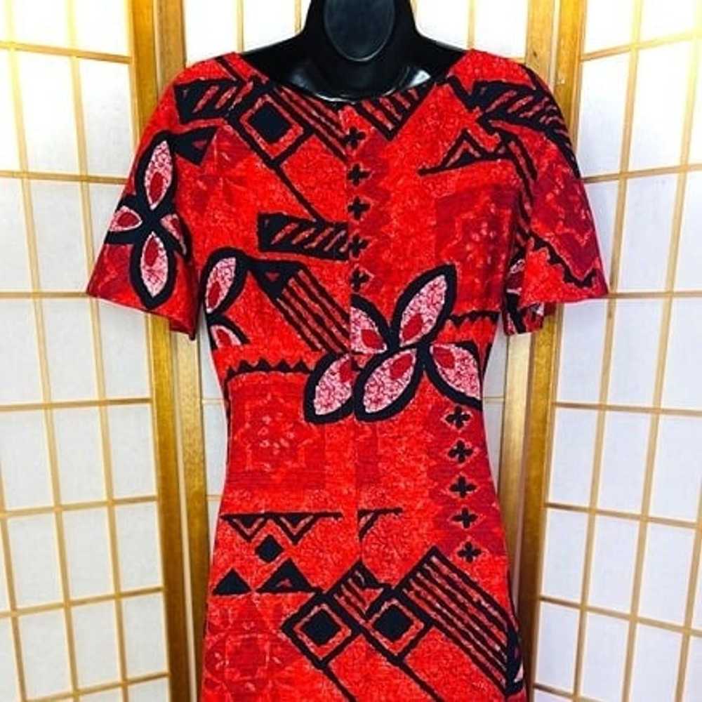 Vintage Hawaiian Barkcloth Dress - image 2