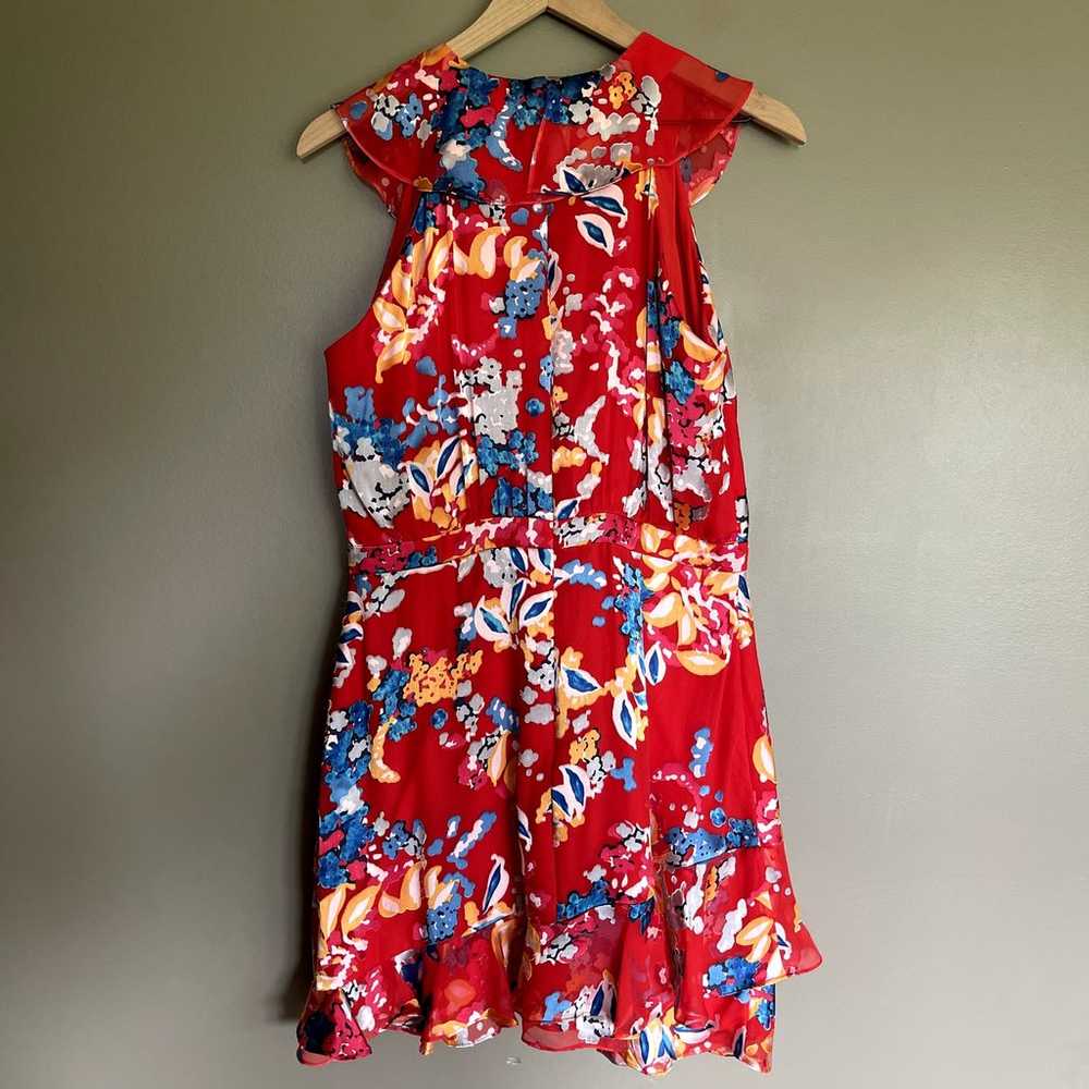 Saloni Cece Dress in Coral Size 10 Red Blue Yello… - image 12