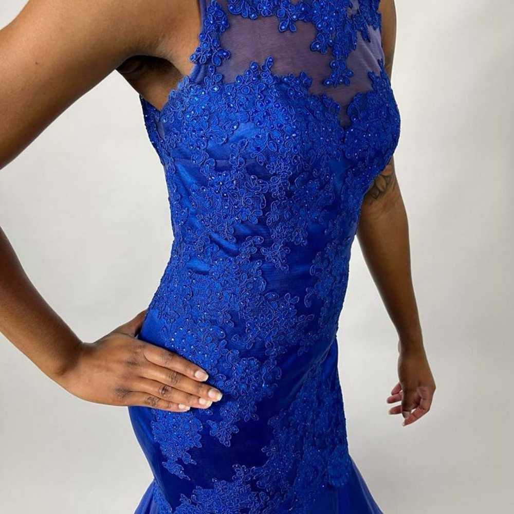 Blue Mermaid Prom Dress - image 3