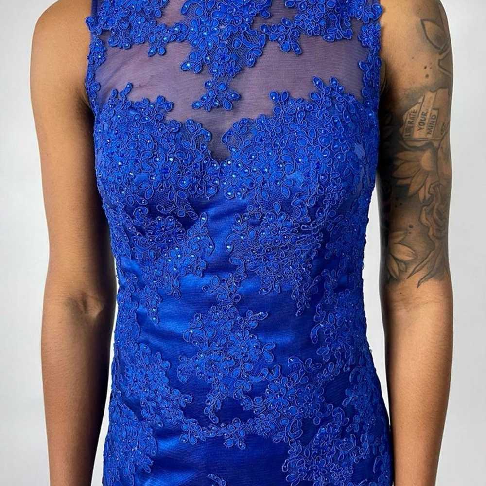 Blue Mermaid Prom Dress - image 5