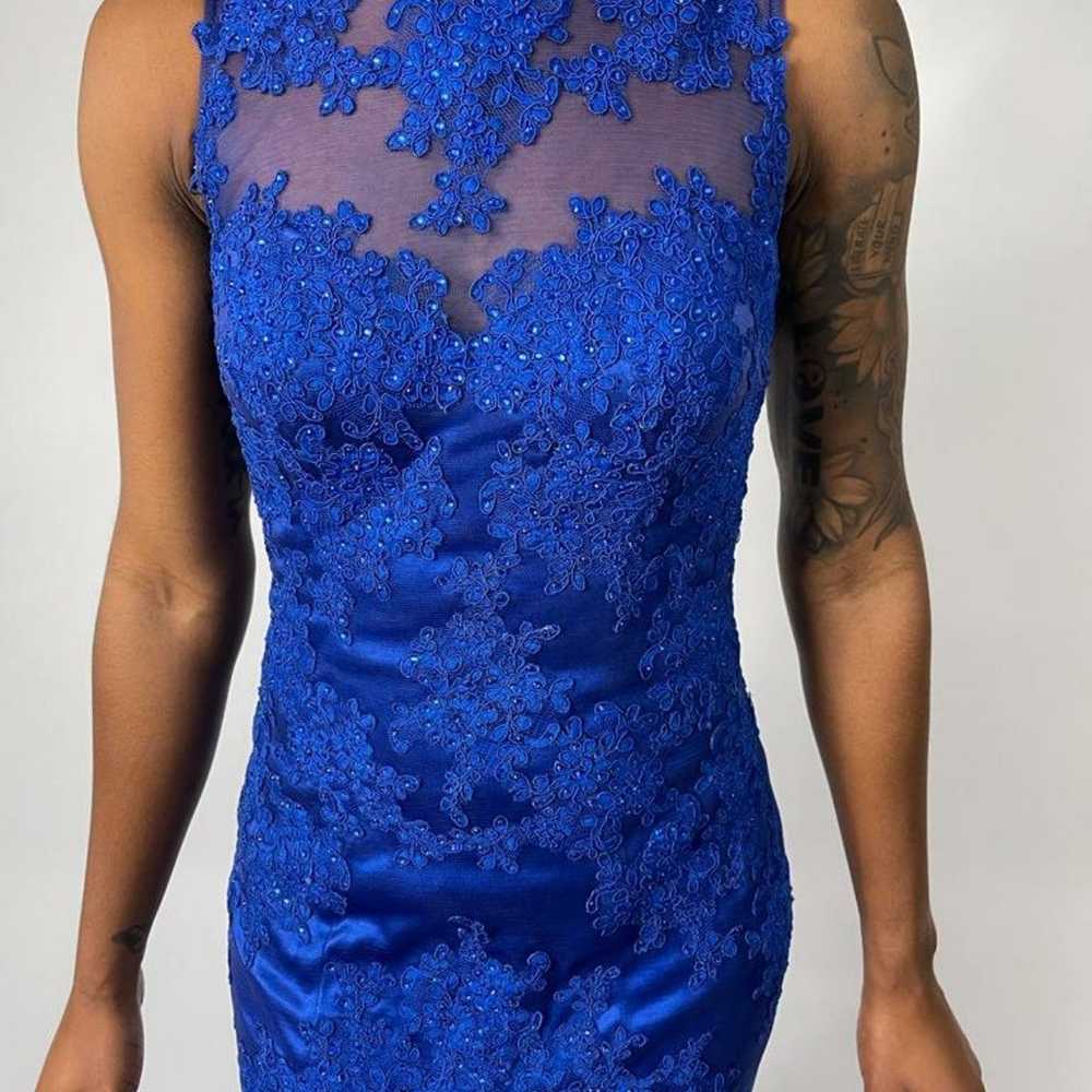 Blue Mermaid Prom Dress - image 6