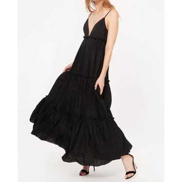 CAMI NYC M GENEVIEVE DRESS BLACK tiered maxi line… - image 1