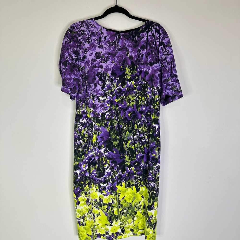 Escada purple poppy Floral Print Sheath Dress - image 2