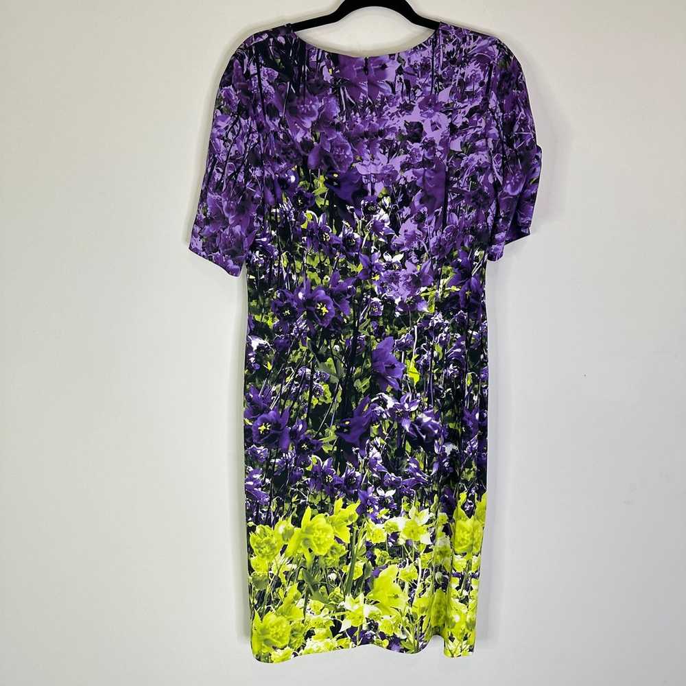 Escada purple poppy Floral Print Sheath Dress - image 7