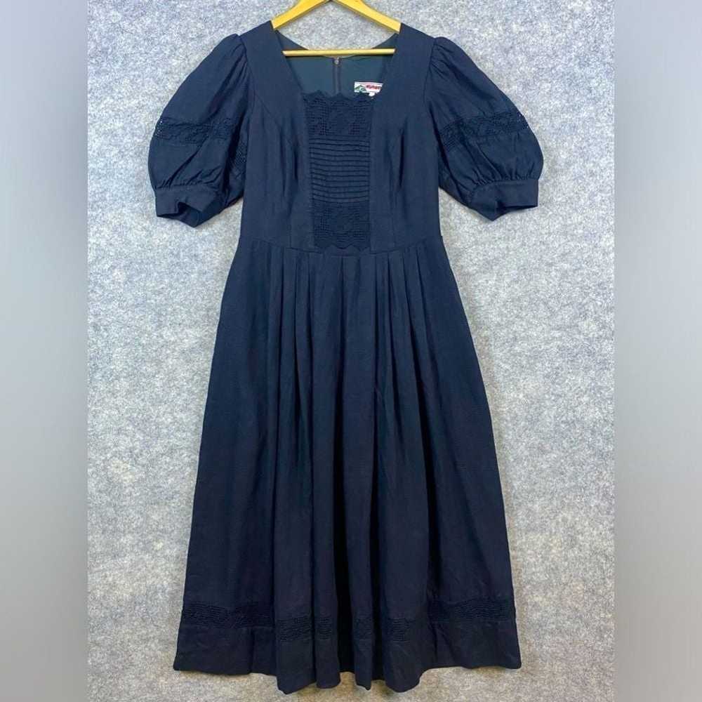 Alphorn Vintage Dress Size EU42/US10 Black Linen … - image 1