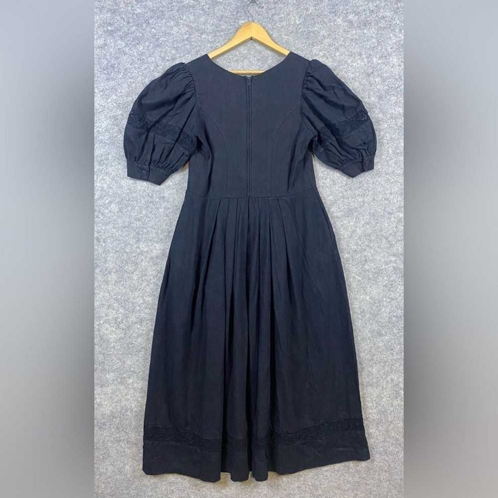 Alphorn Vintage Dress Size EU42/US10 Black Linen … - image 9