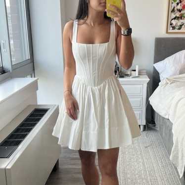 Staud White Landscape Mini Dress