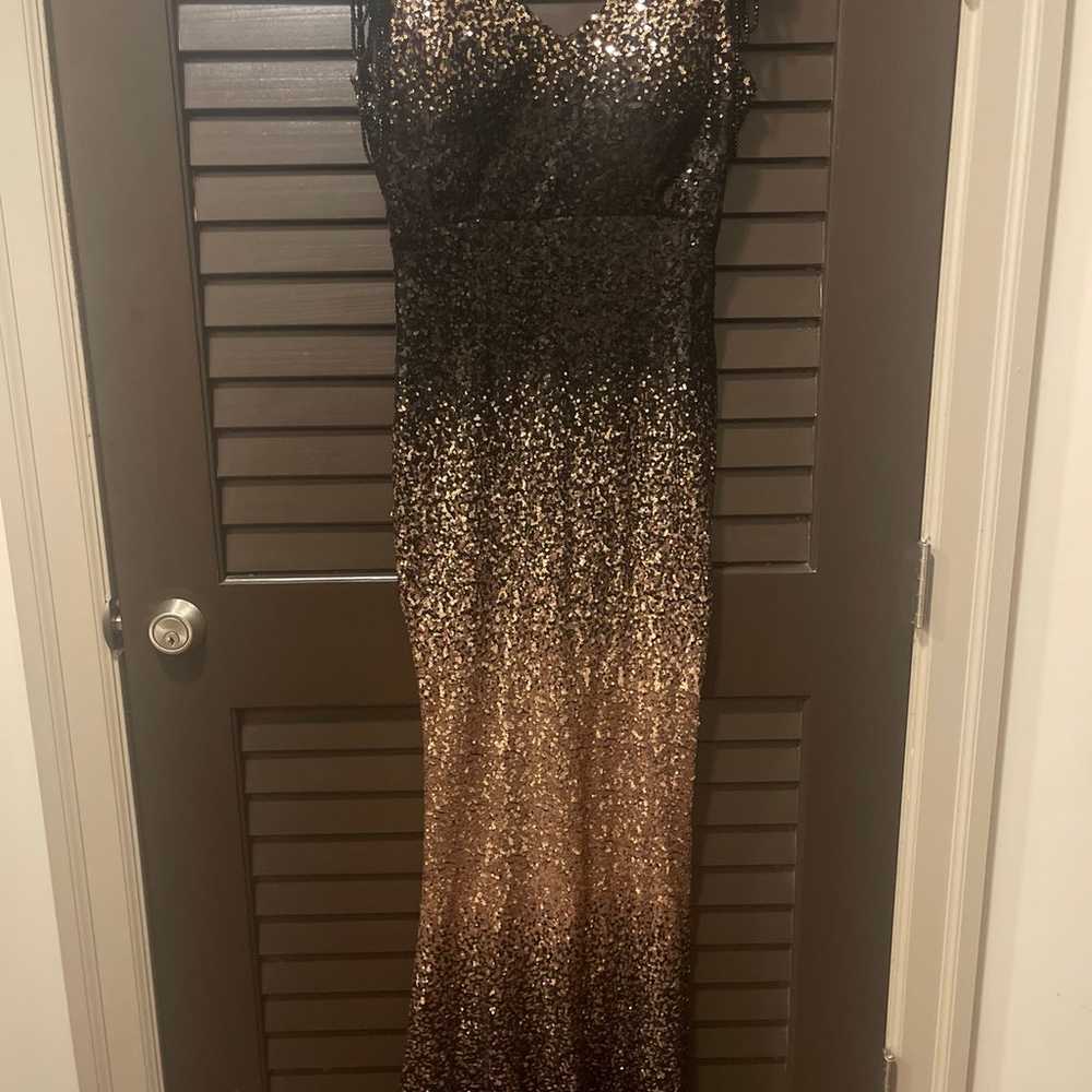 Black and Rosegold sequin mermaid dress with bead… - image 1