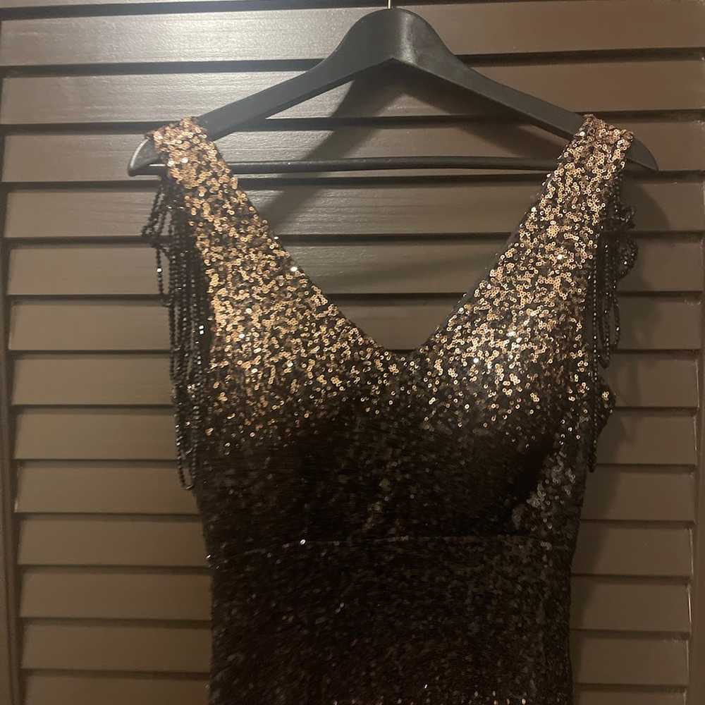 Black and Rosegold sequin mermaid dress with bead… - image 2