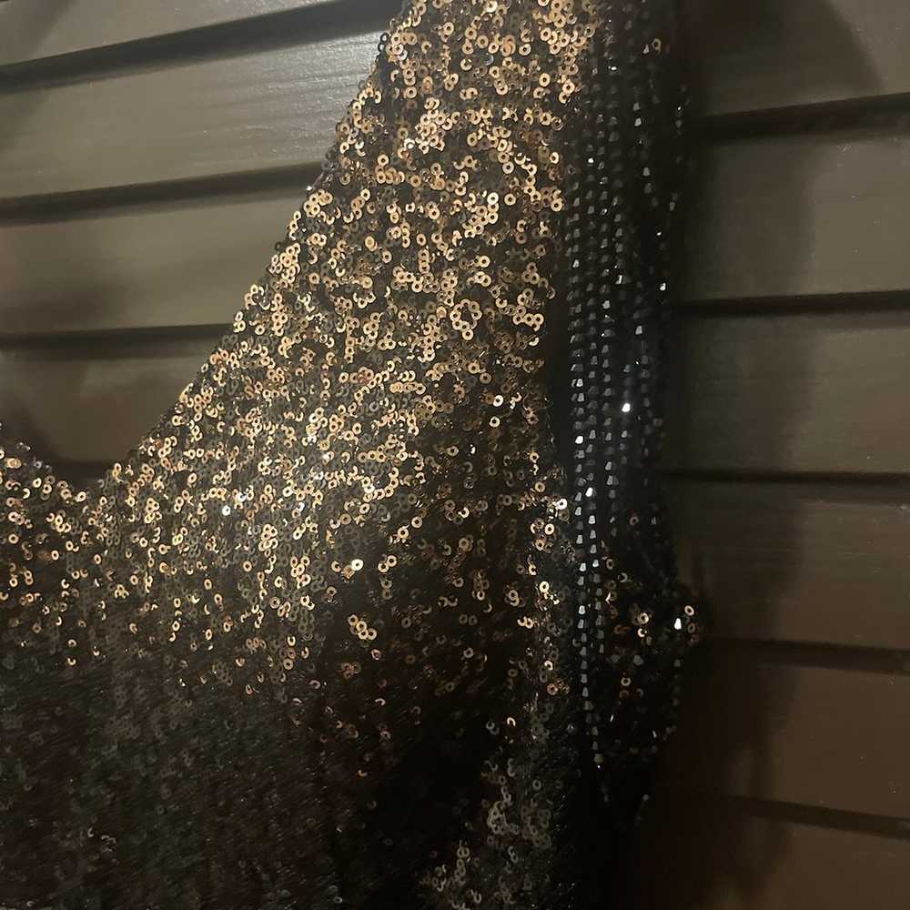 Black and Rosegold sequin mermaid dress with bead… - image 4