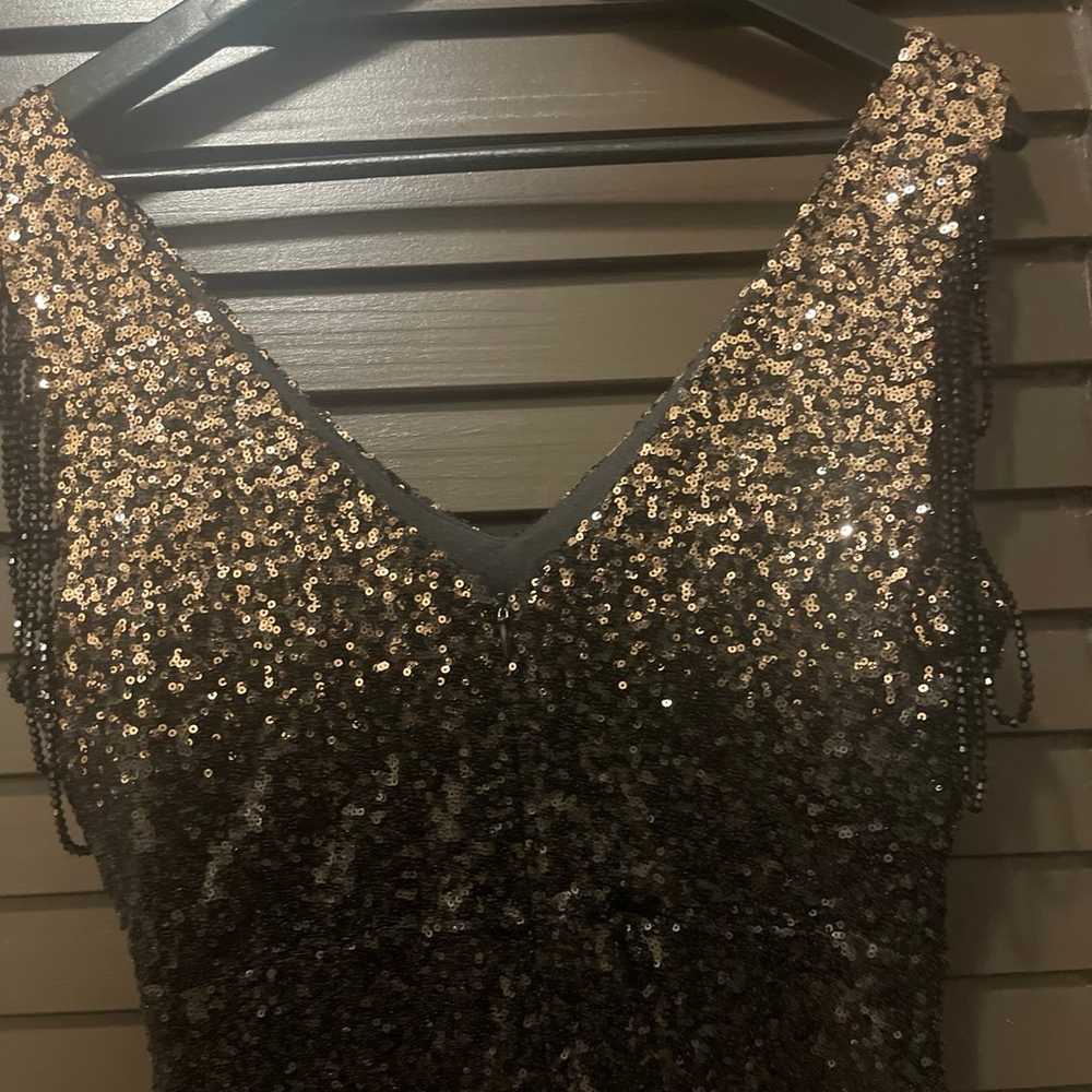 Black and Rosegold sequin mermaid dress with bead… - image 5