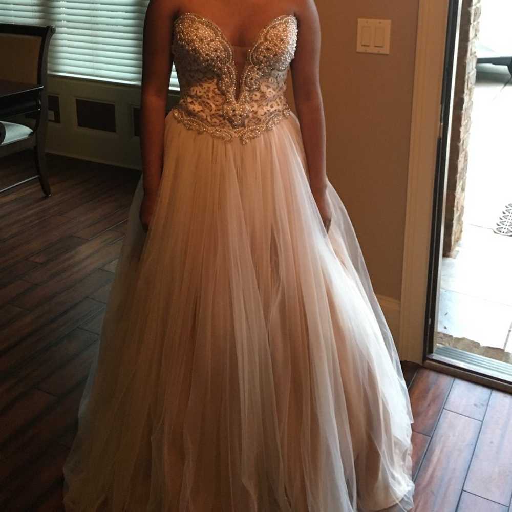 mac duggal strapless sweetheart ball gown - image 1