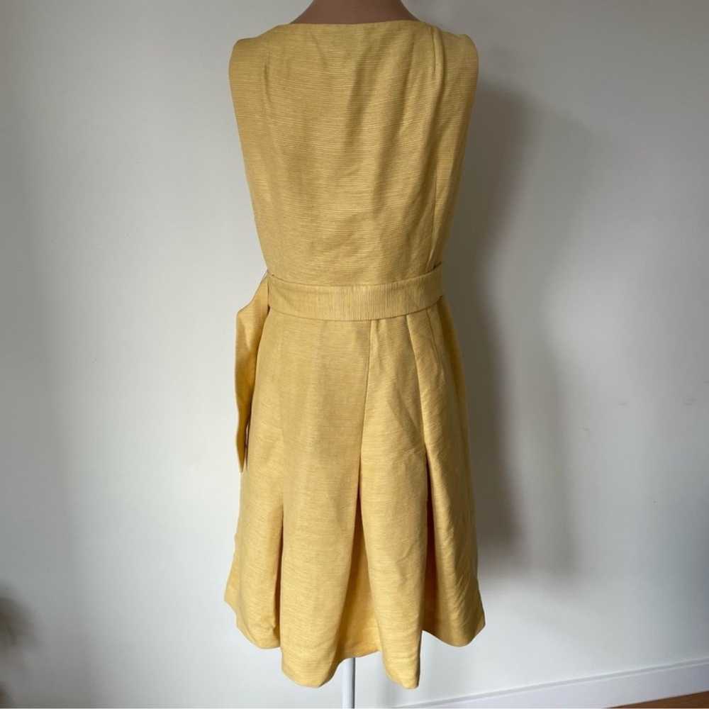 Akris Punto Yellow Textured Silk Belted Square Fl… - image 3