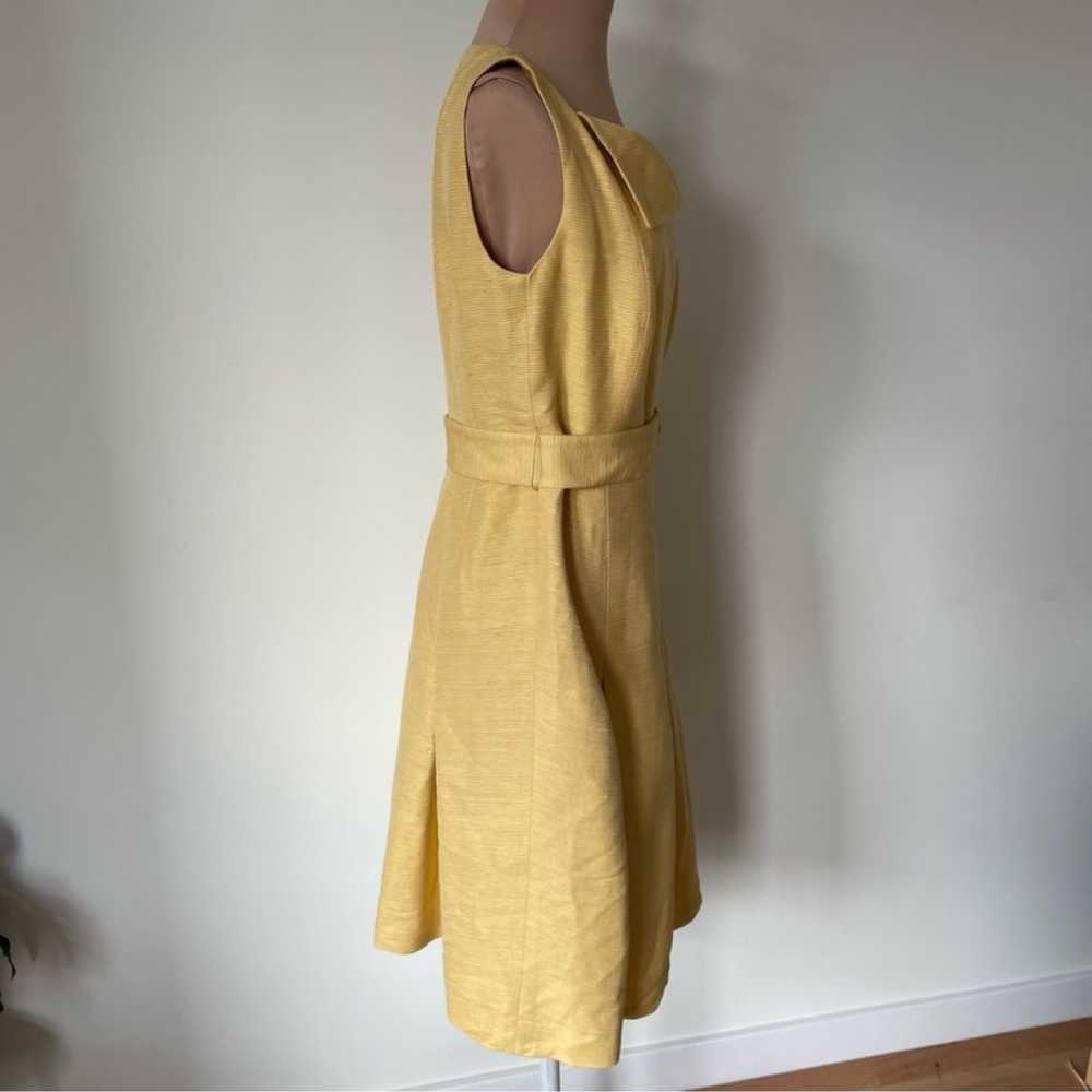 Akris Punto Yellow Textured Silk Belted Square Fl… - image 4