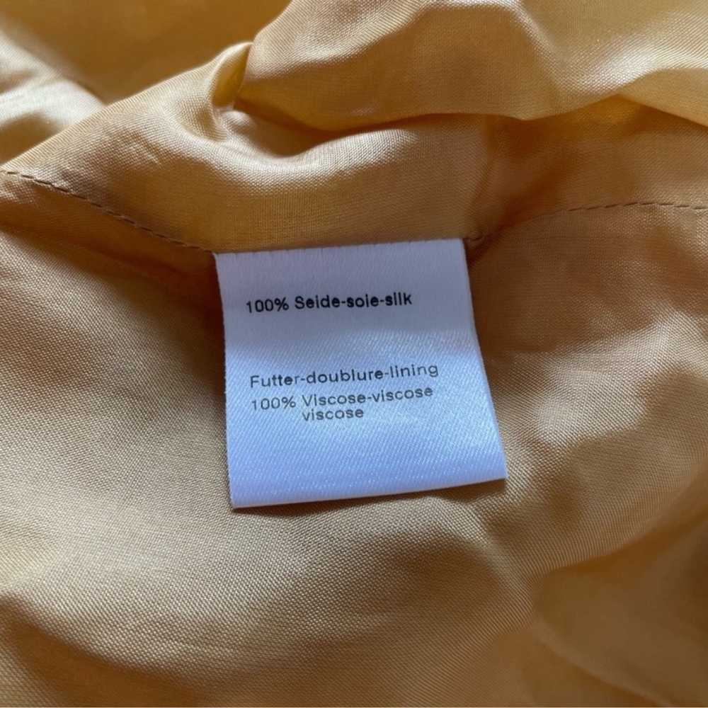 Akris Punto Yellow Textured Silk Belted Square Fl… - image 7