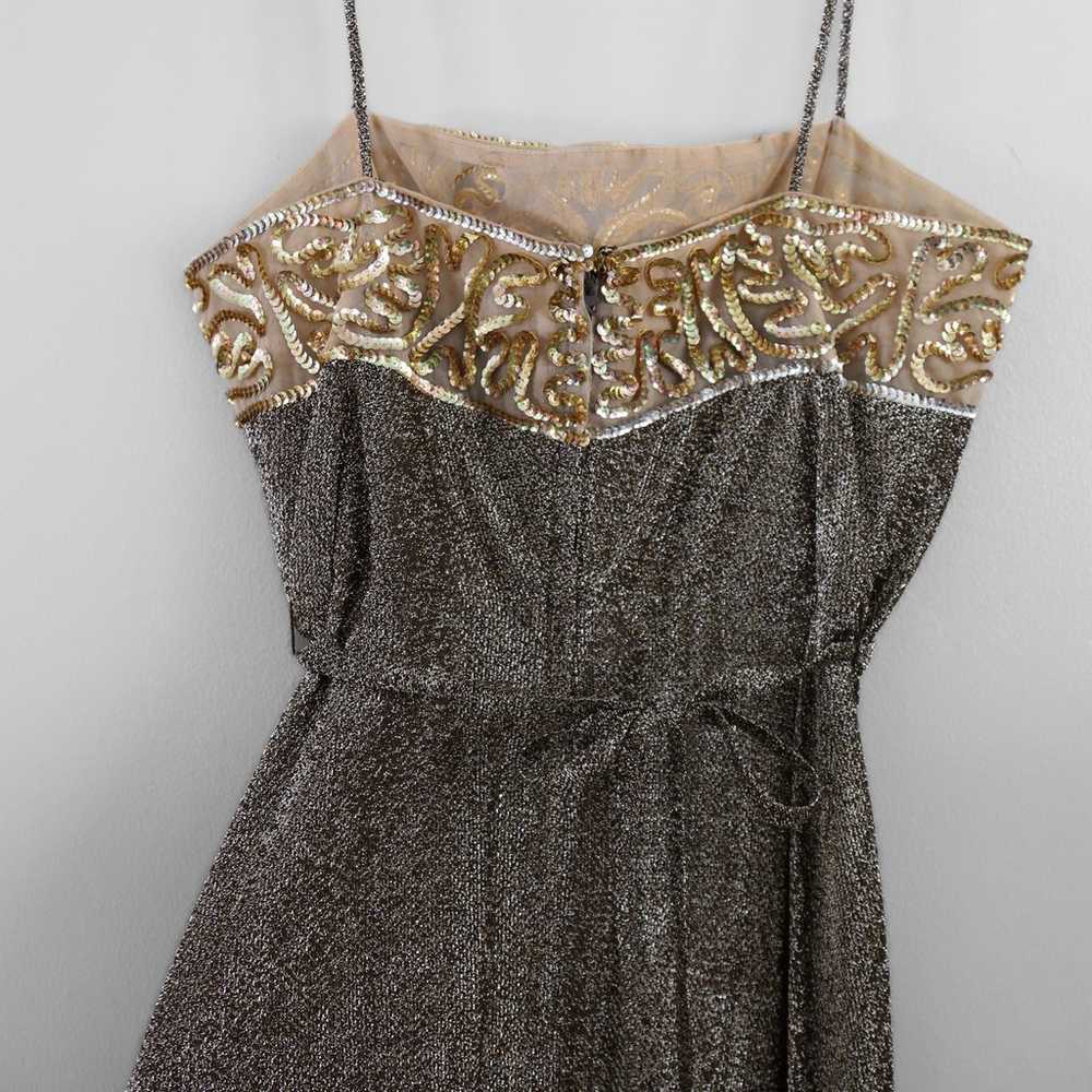 Vintage 70s Lilli Diamond Metallic Sequin Dress W… - image 1