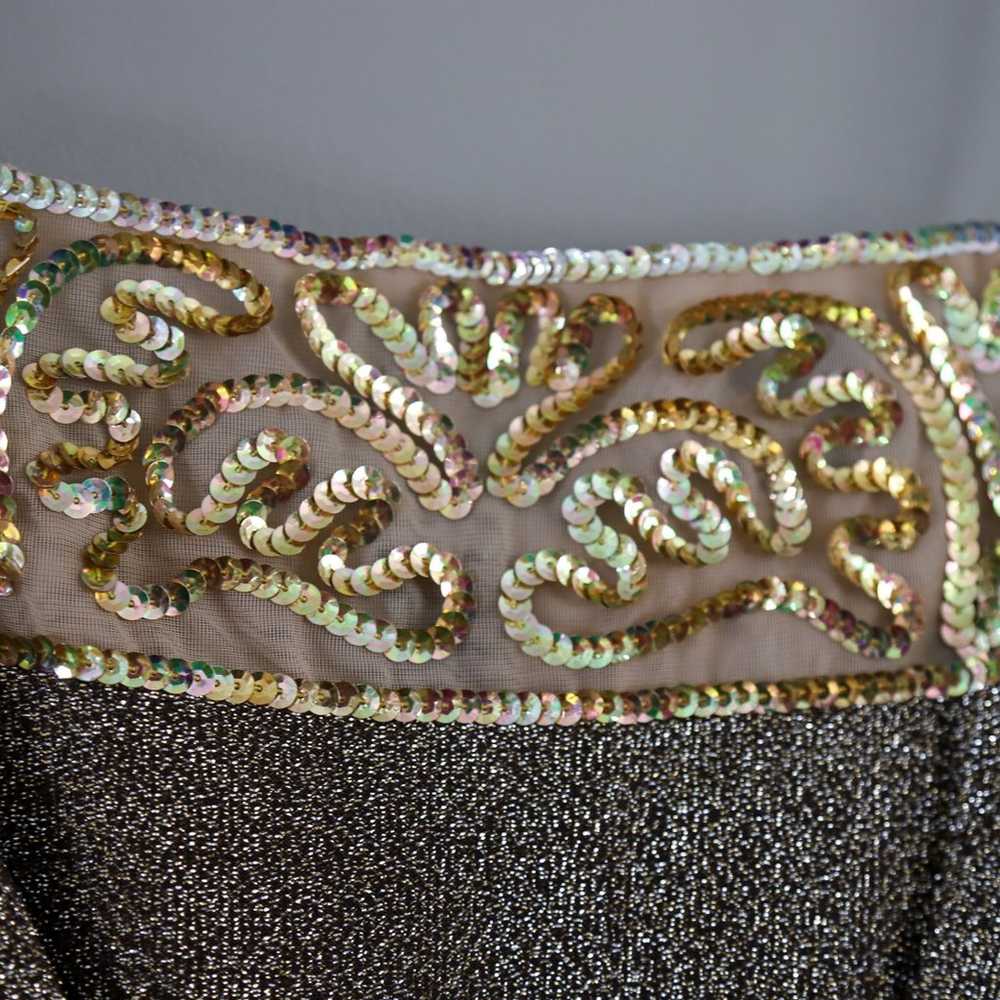 Vintage 70s Lilli Diamond Metallic Sequin Dress W… - image 2