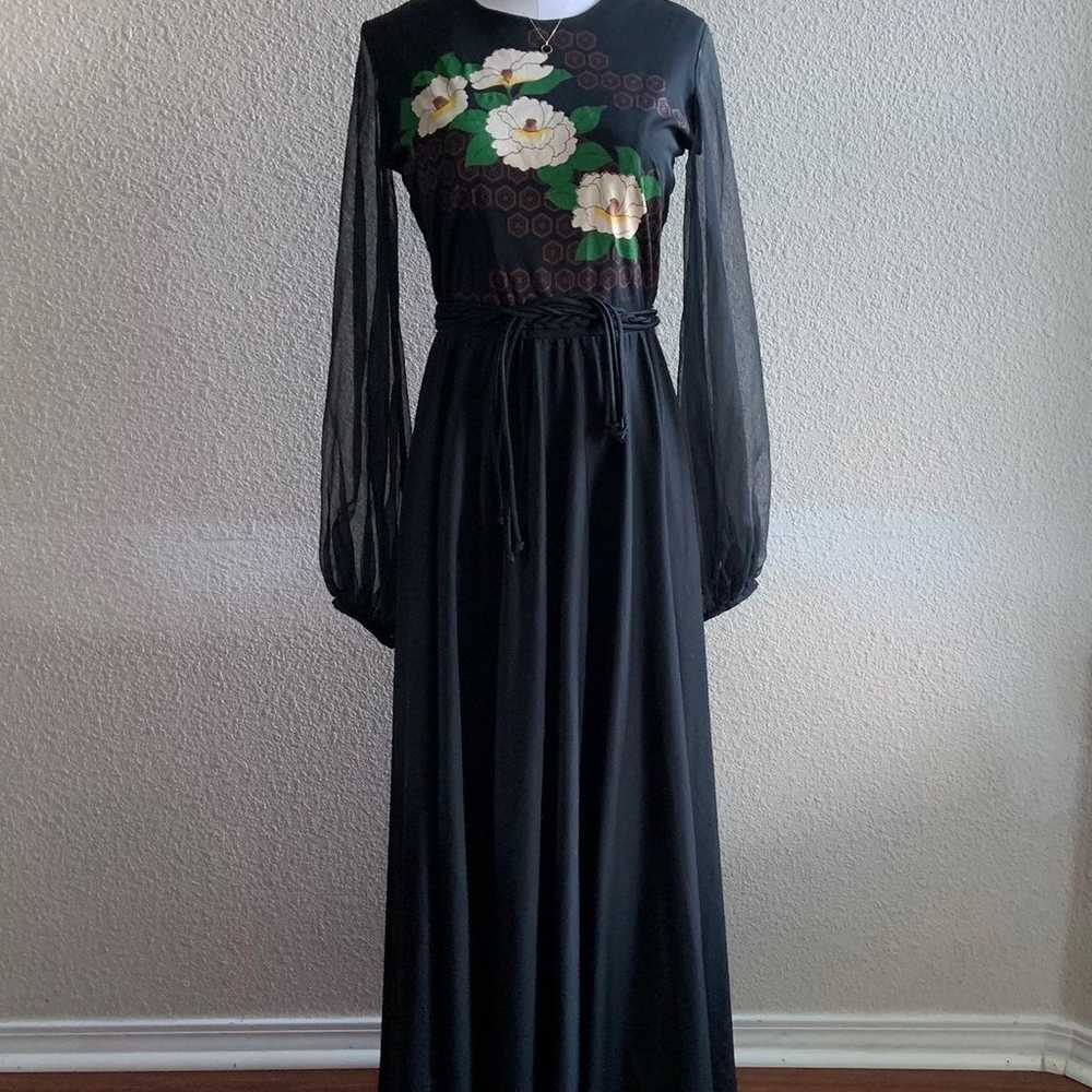 Vintage 70s retro floral maxi dress - image 2