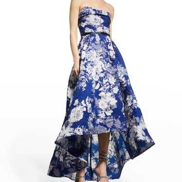 Marchesa Notte Blue Floral Strapless